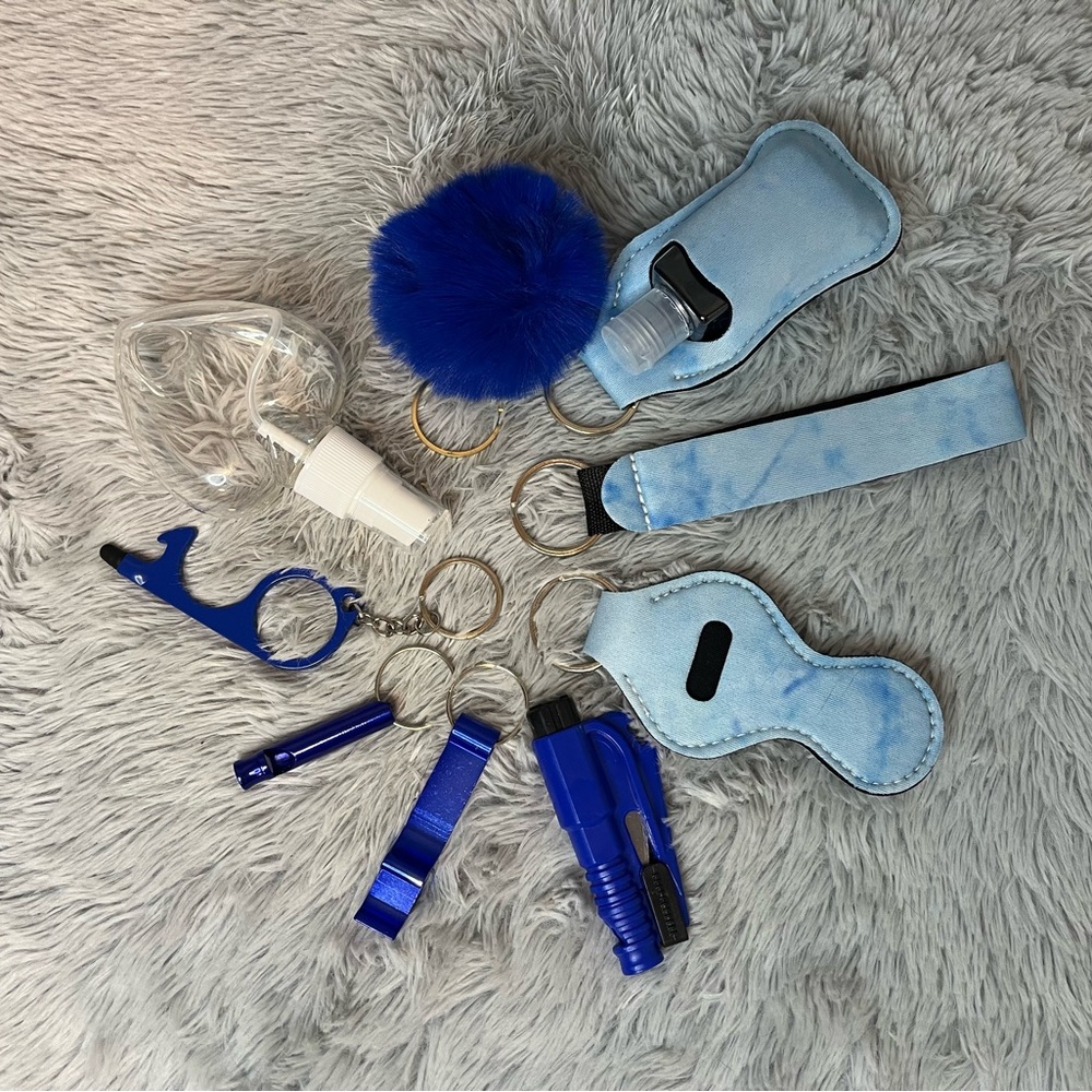 10pcs Blue Marble Safety Accessory Set